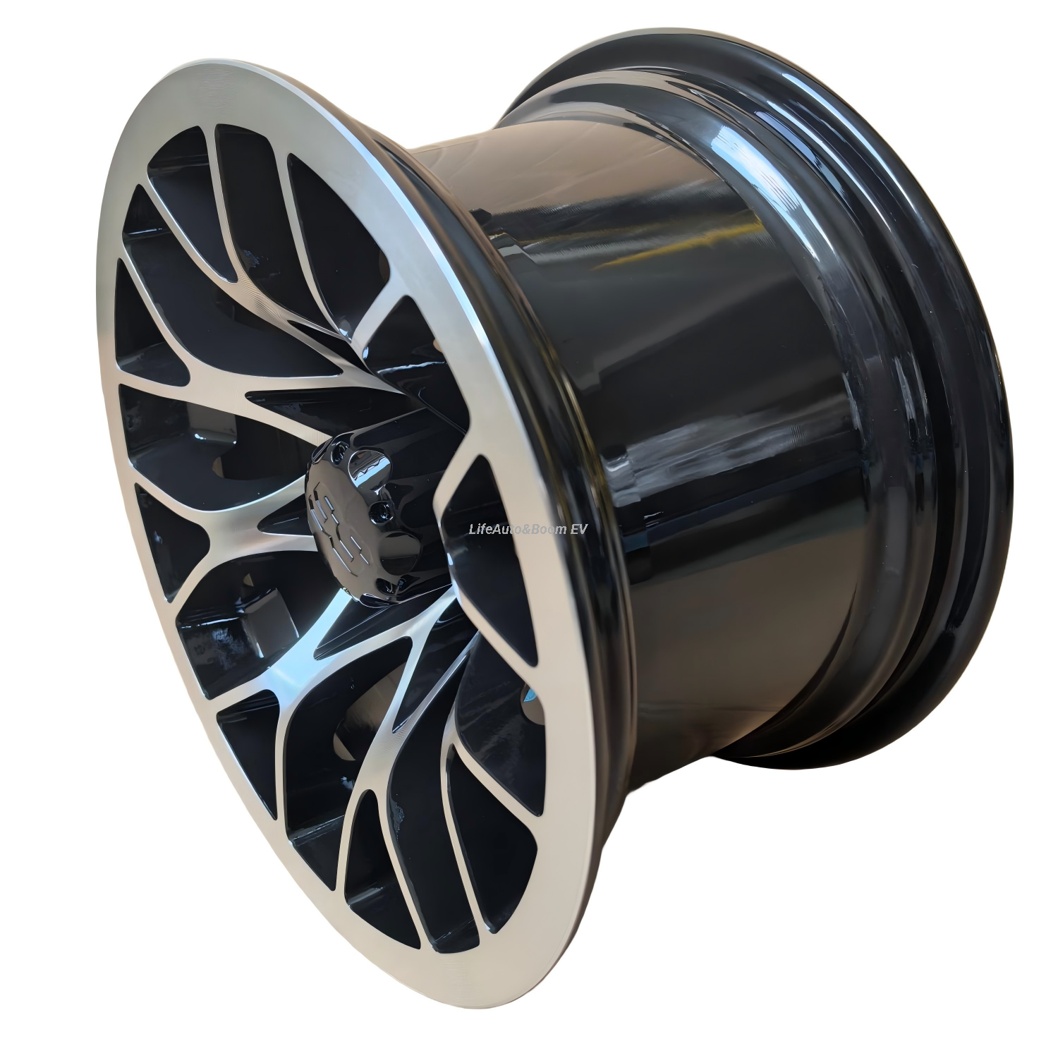 Aluminum Brilliant Black Golf Cart Wheel Hub NBR12-24 （12x7-4-101.6-71.2-negative20）