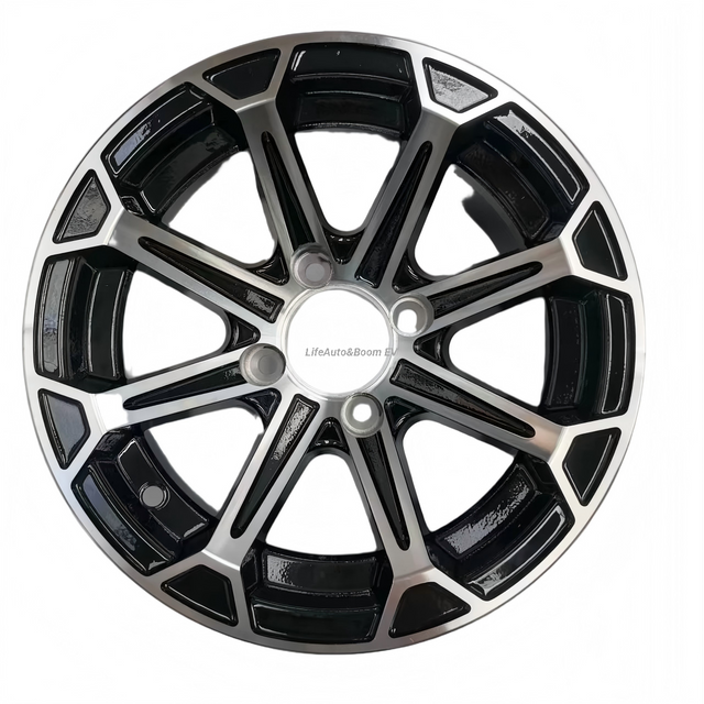 Aluminum Brilliant Black Golf Cart Wheel Hub NBR12-16（12x7-4-101.6-70-negative12）