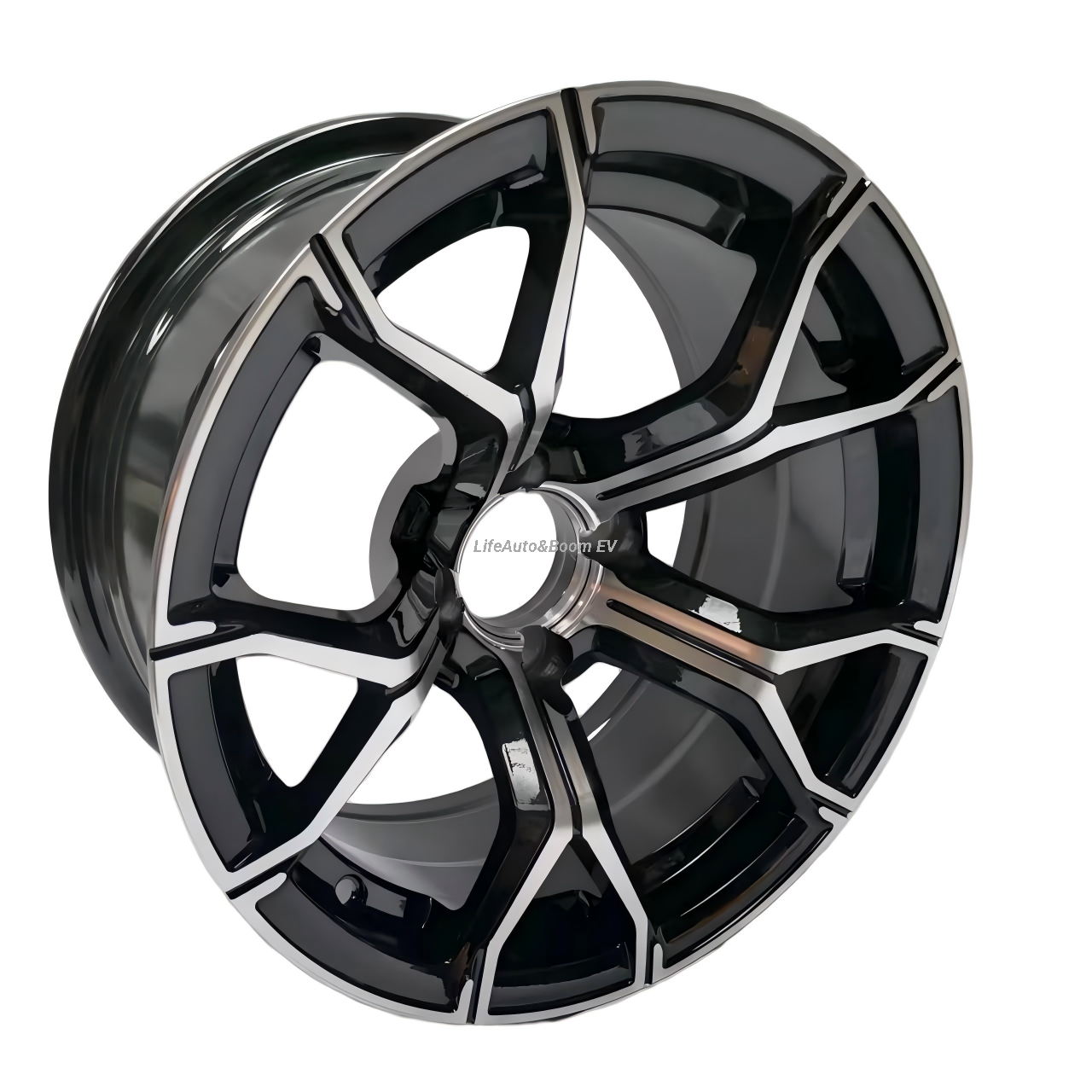 Aluminum Brilliant Black Golf Cart Wheel Hub NBR12-05 （12x7-4-101.6-70-negative10)