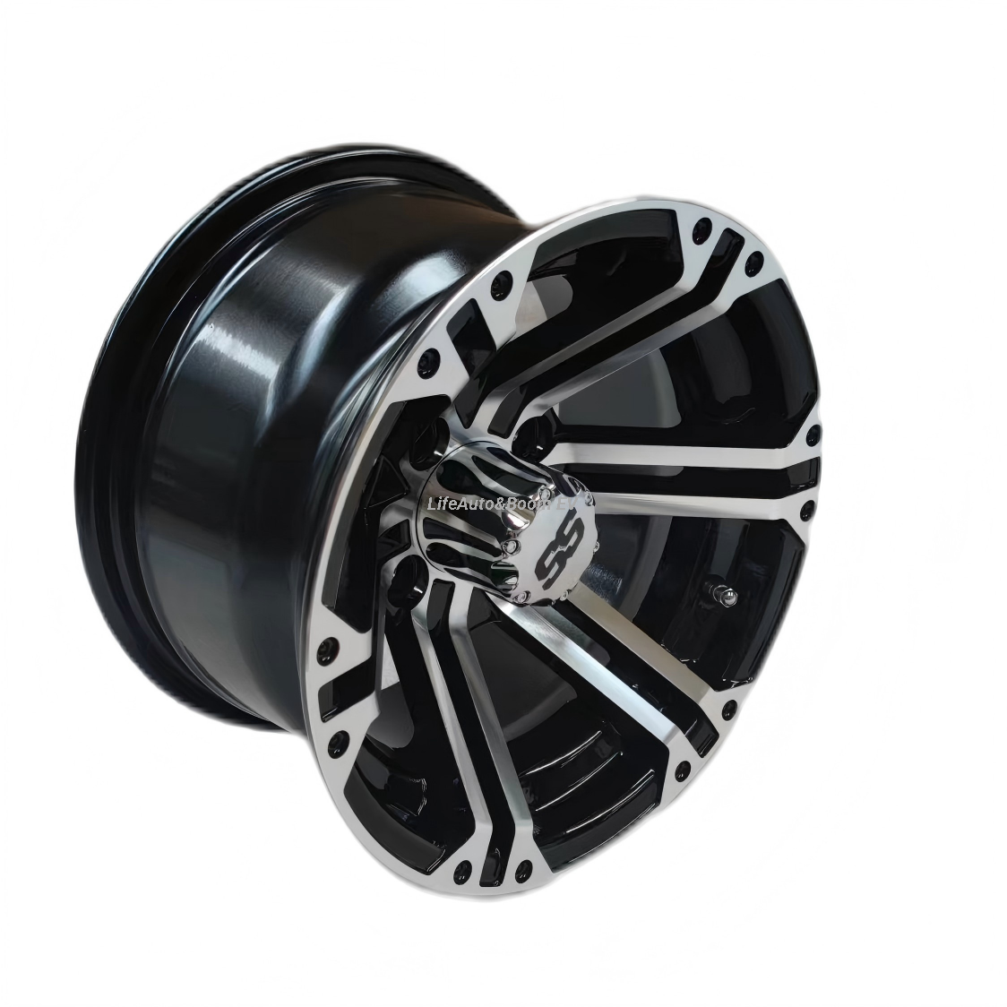 Aluminum Brilliant Black Golf Cart Wheel Hub NBR12-03B （12x7-4-101.6-70-nagative12）