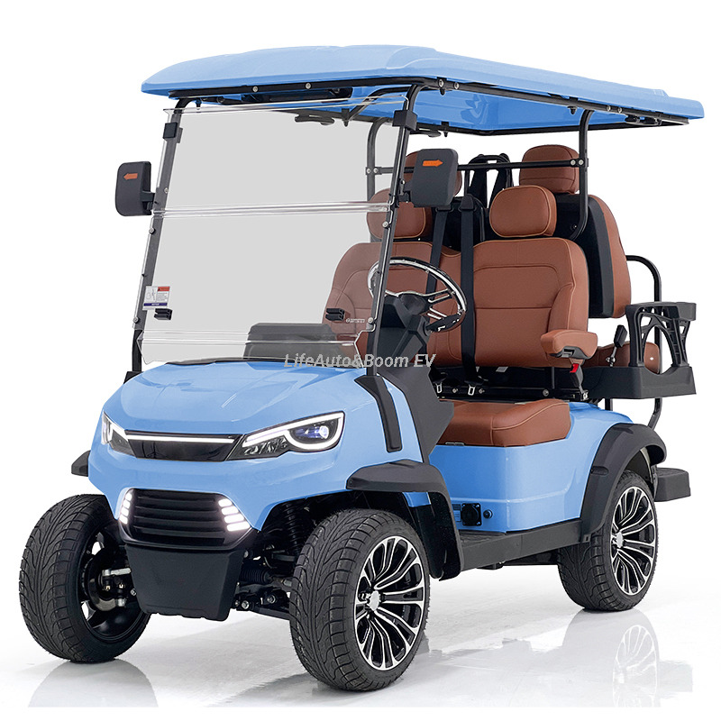 High-Performance 5kw Electric 2+2 Passenger Golf Cart DOT and EEC Certified for Leisure Sightseeing