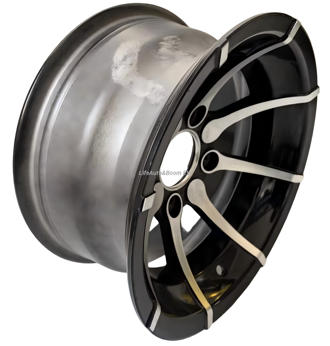 Aluminum Brilliant Black Golf Cart Wheel Hub NBR12-15A(12x7.5-4-101.6-70-negative20)