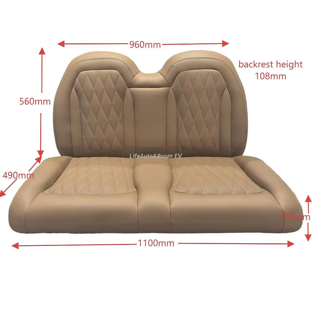 OEM Leather Golf Cart Seat with Diamond Quilting Stitching