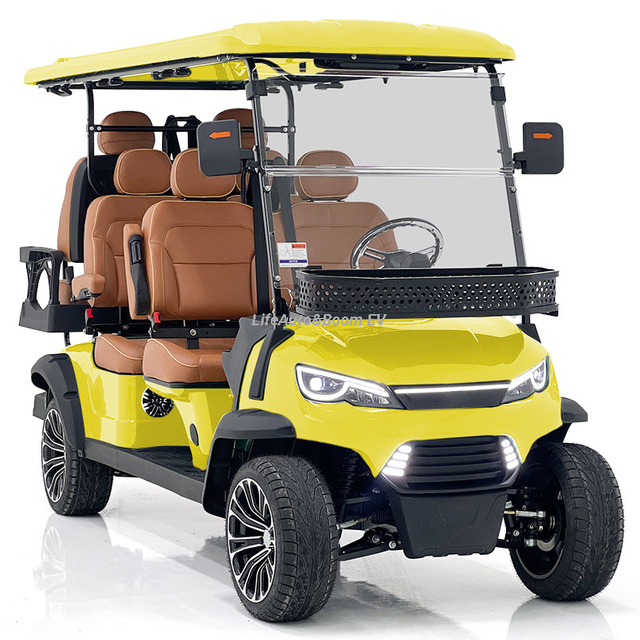 Custom-Made 72 Volts Electric Golf Carts with 6 Seats Street Legal for Golfing Made in China