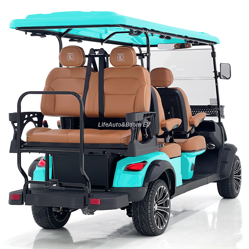 48V 6-Seater Off-Road Electric Golf Cart Comfortable Beach Buggy Aluminum Metal Sightseeing Vehicle