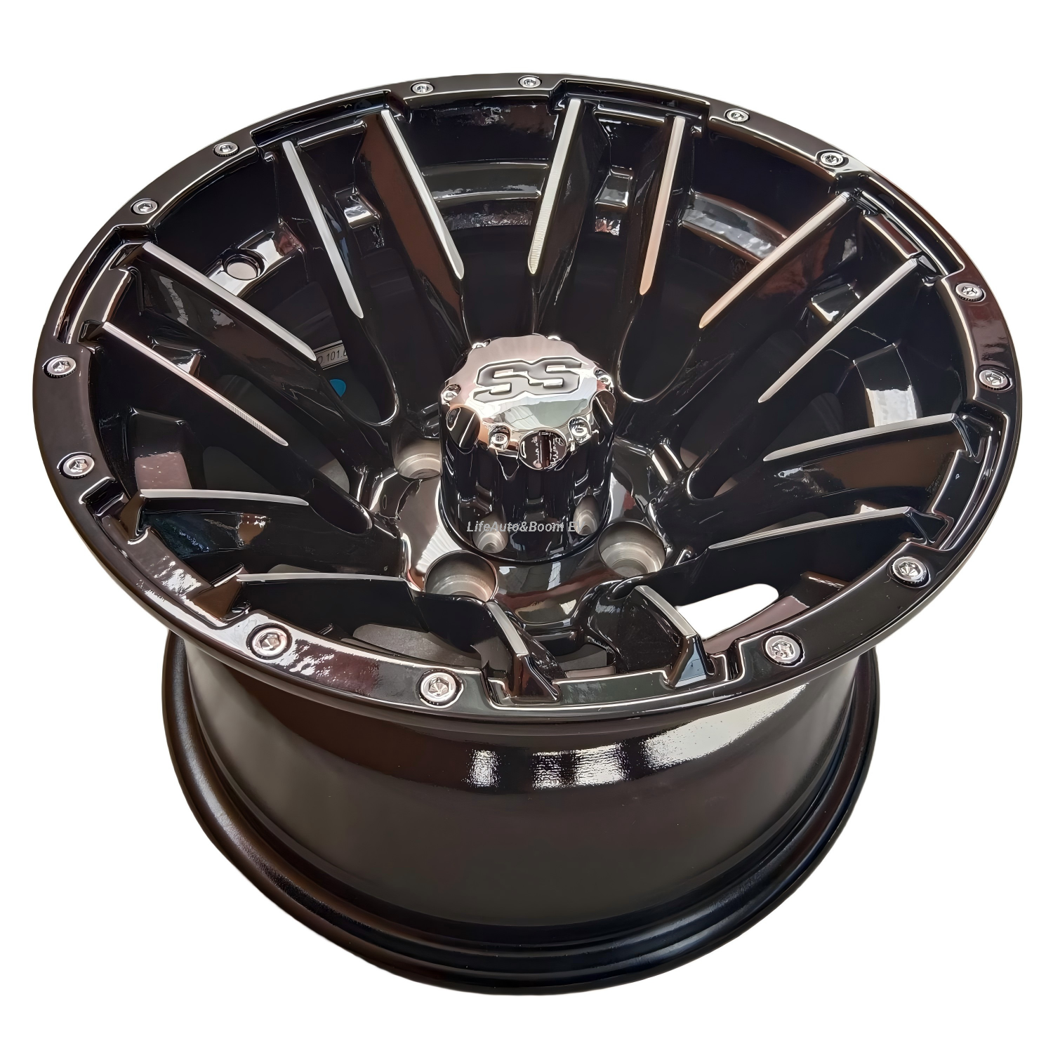 Aluminum Brilliant Black Golf Cart Wheel Hub NBR12-32 （12x7-4-101.6-70.7-negative25 ）
